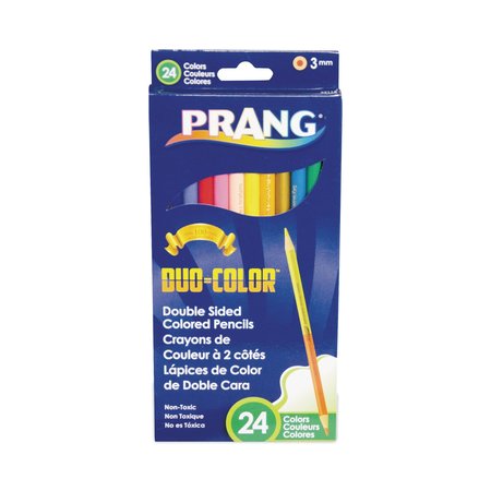 PRANG Duo-Color Colored Pencil Sets, 3mm, 2B (#1), Astd Lead/Barrel, PK12 22112